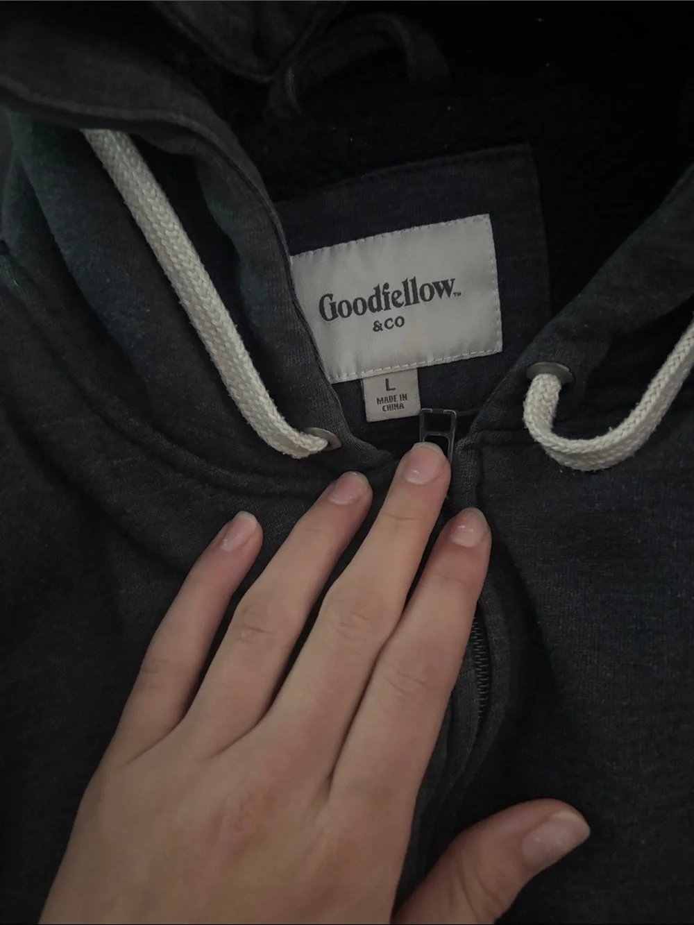 Goodfellow & Co Dark Heather Gray Zip-Up Hoodie